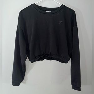 Gymshark Whitney Simmons black cropped sweatshirt size medium